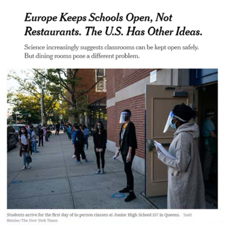 Schools v restaurants