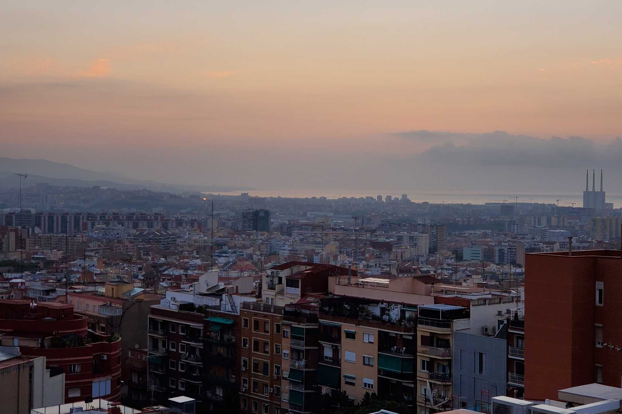 Summer dawn cityscape